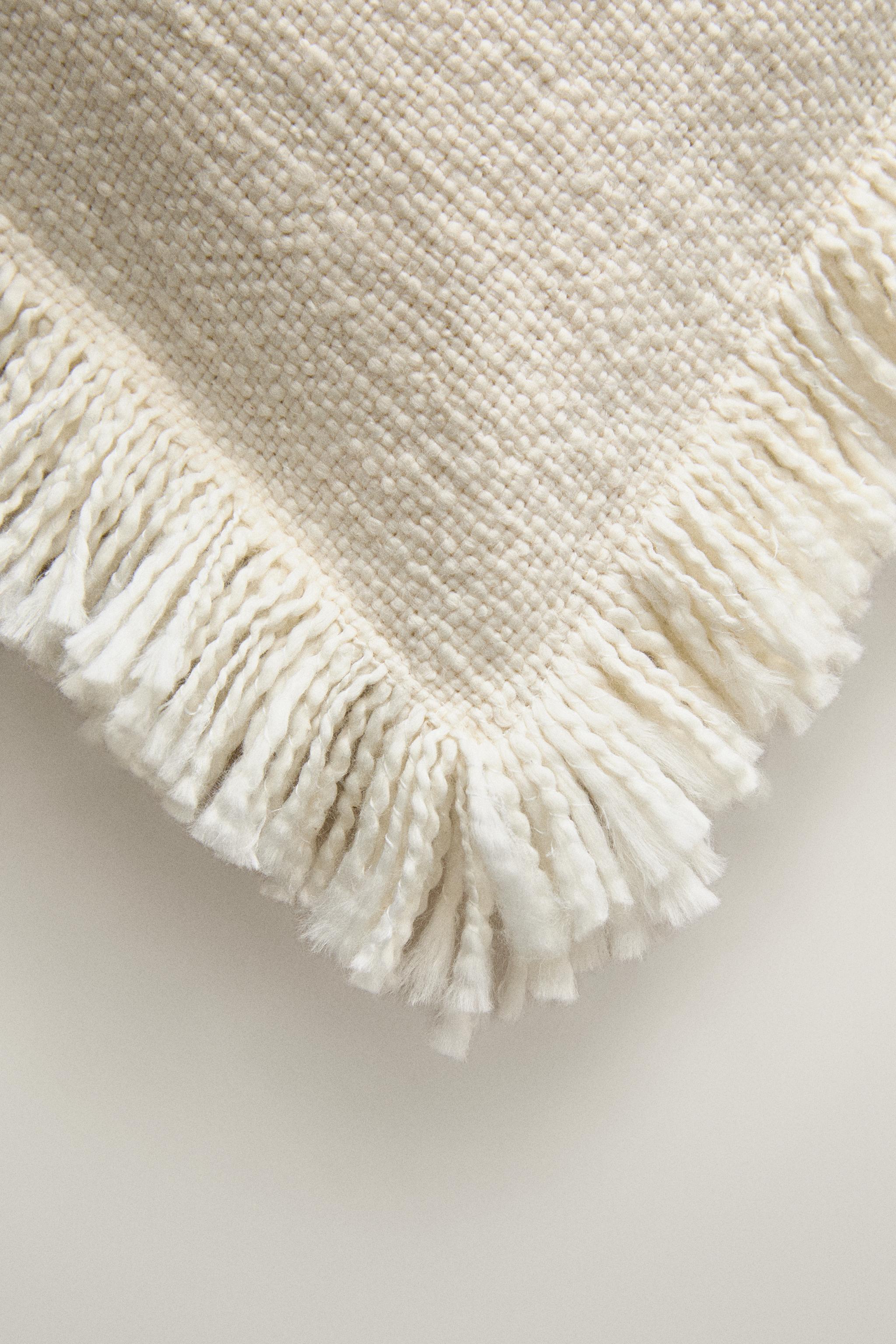 STRIPED FRINGE THROW PILLOW COVER
